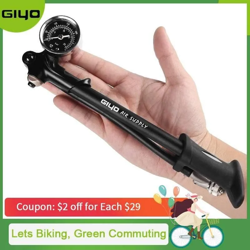 Pumpe 300 psi Hochdruck-Fahrrad-Luftstoßdämpferpumpe für Gabel und Hinterradaufhängung, Fahrradpumpe, Mountainbike-Pumpe mit Manometer