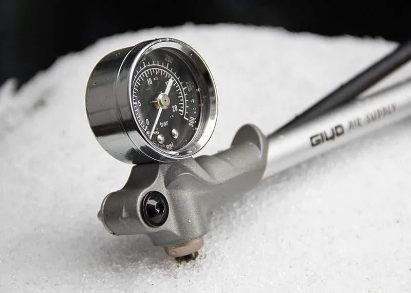 Pumpe 300 psi Hochdruck-Fahrrad-Luftstoßdämpferpumpe für Gabel und Hinterradaufhängung, Fahrradpumpe, Mountainbike-Pumpe mit Manometer