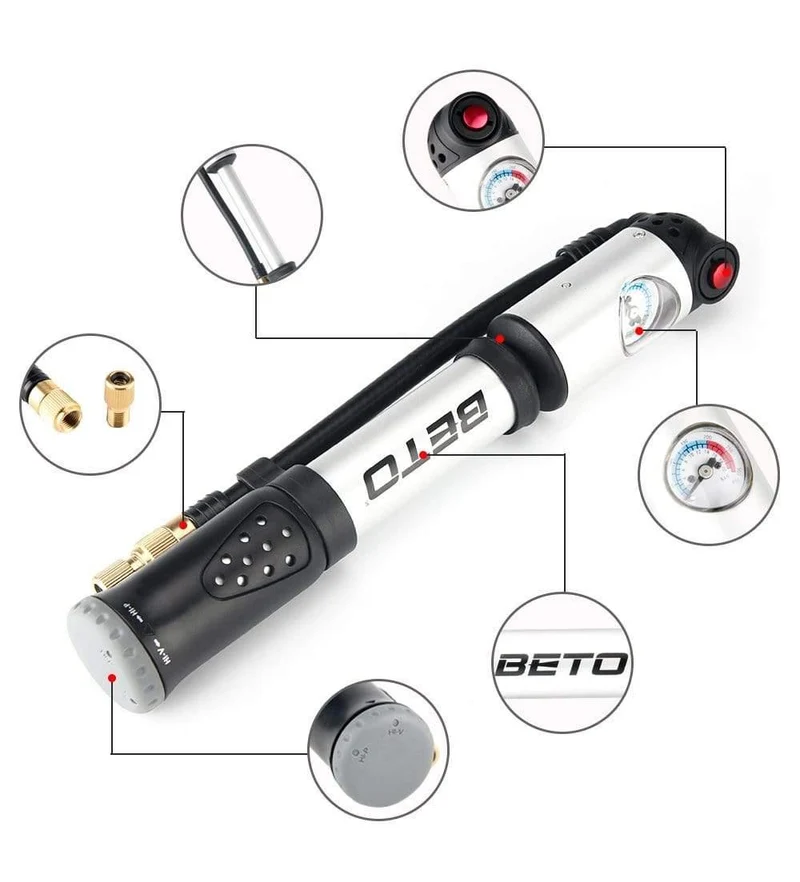 Gabel Reifen Stoßdämpfer Fahrradpumpen 300psi Manometer Mini Handpumpe für Fahrrad Schrader Presta Adapter Schlauch Fahrradpumpe Luftzykluspumpe