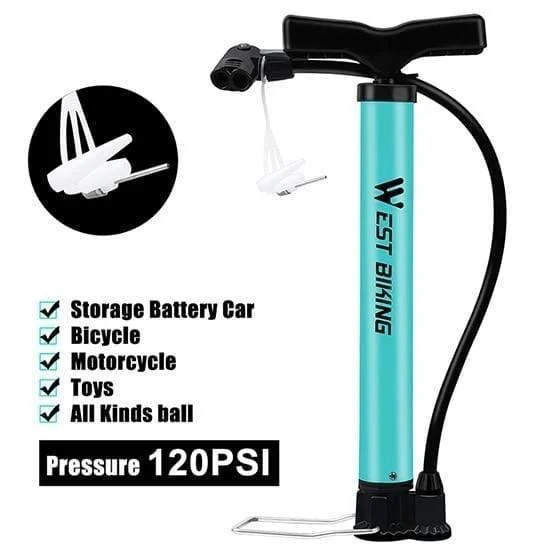 Fahrradpumpe 120 PSI Stahl Türkis Fahrradpumpe Luftpumpe Schrader & Presta Valve Road MTB Fahrradreifen Fahrradpumpe