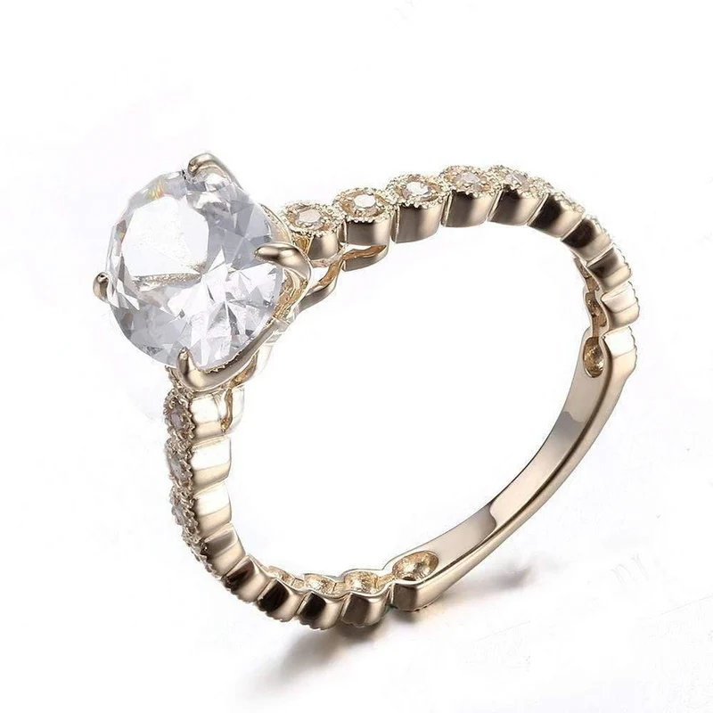 925-zertifizierter ovaler Schliff, 9 x 7 mm, 2.16 ct, 100 % echter weißer Topas, echter Diamant, Verlobungsring, edler Schmuck