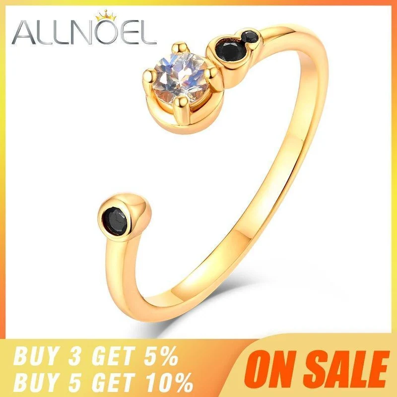 925 Sterling Silber Edelsteinring für Frauen 100% natürlicher Mondstein Zirkon Diamantring edler Schmuck Hochzeitsgoldringe