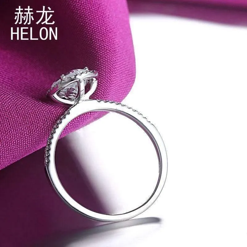 Ovale Aquamarin-Edelsteinringe aus massivem 10-karätigem Weißgold, Verlobungsringe mit Diamanten für Frauen, Hochzeit, trendiger feiner Schmuck