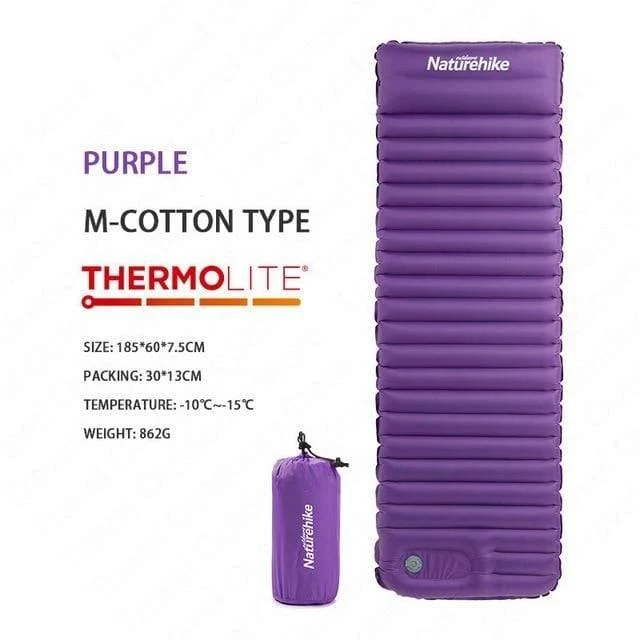 Luftbett 7.5 cm verdicken Campingmatte mit Kissen leichte Outdoor-Zelt-Isomatte aufblasbare Matratze NH18Q001-D