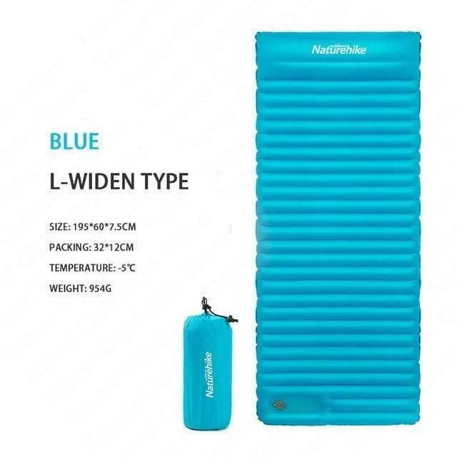 Luftbett 7.5 cm verdicken Campingmatte mit Kissen leichte Outdoor-Zelt-Isomatte aufblasbare Matratze NH18Q001-D