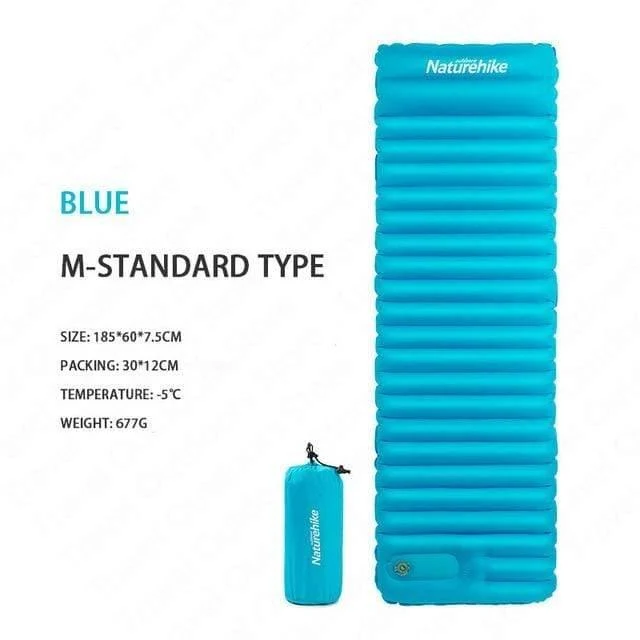 Luftbett 7.5 cm verdicken Campingmatte mit Kissen leichte Outdoor-Zelt-Isomatte aufblasbare Matratze NH18Q001-D
