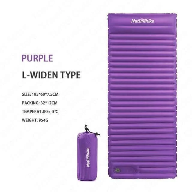 Luftbett 7.5 cm verdicken Campingmatte mit Kissen leichte Outdoor-Zelt-Isomatte aufblasbare Matratze NH18Q001-D