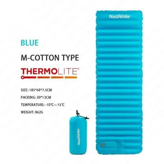 Luftbett 7.5 cm verdicken Campingmatte mit Kissen leichte Outdoor-Zelt-Isomatte aufblasbare Matratze NH18Q001-D