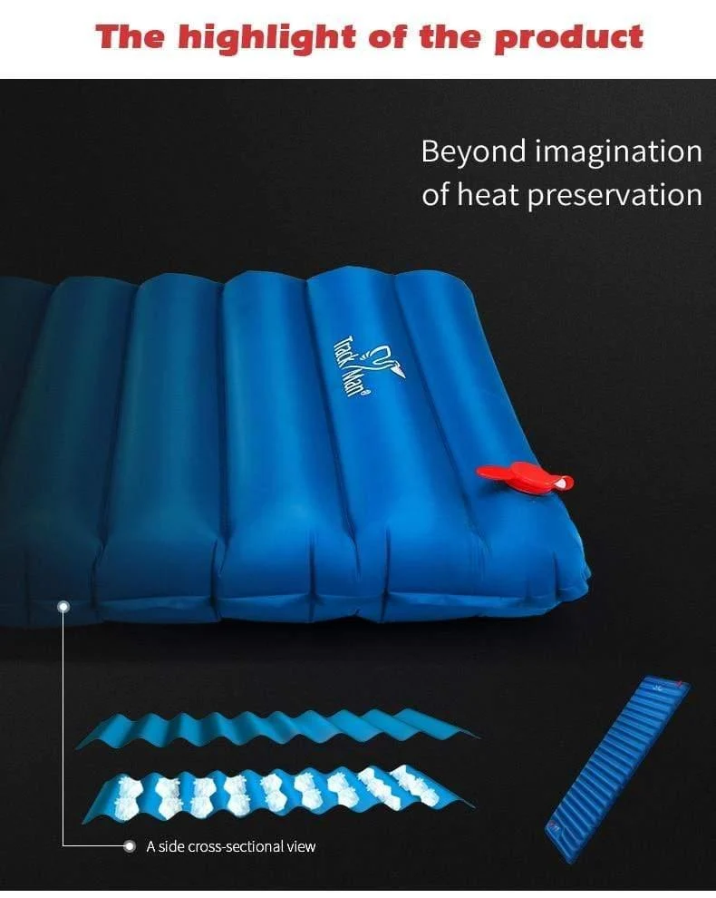 Ultraleichte Outdoor-Isomatte, feuchtigkeitsbeständige aufblasbare Luftmatte mit TPU-Flim-Camping-Luftschlauchbett
