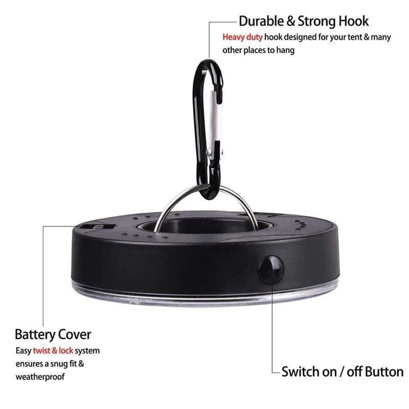 1PCS Camping Licht Betriebene Zelt Lichter Haken Taschenlampe Camping Zelt Licht Hängen Lampe Tragbare Laterne Led-lampe Batterie
