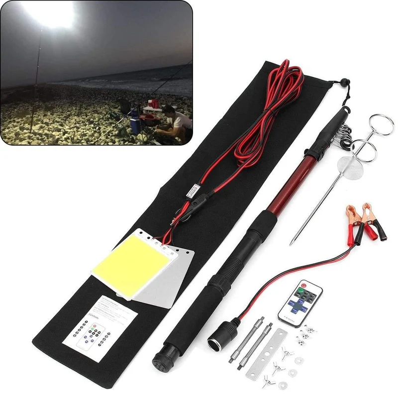 3.75M 12V Teleskop LED Angelrute Außenlaterne Fernbedienung Camping Lampe Licht für Road Trip Selbstfahrer unterwegs