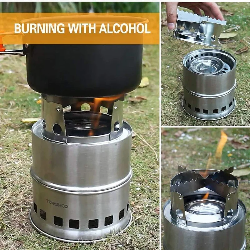 Camping Holzofen Winddicht Holzofen Tragbarer Outdoor-Klappofen für das Überleben im Rucksack Kochen Picknick