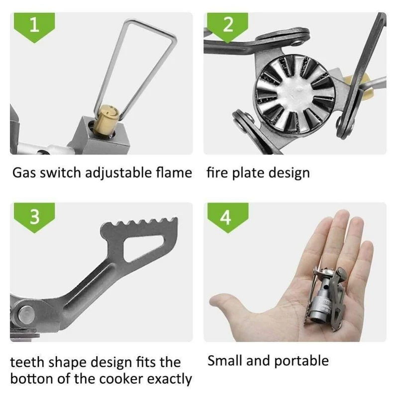 Tragbare Mini Camping Titan Herd Outdoor Gasherd Überleben Ofen Herd Tasche Picknick Kochen Gasbrenner brs-3000t