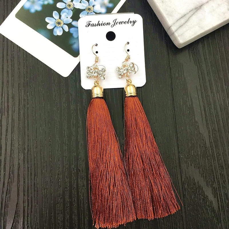 20 Paare/lose Gemischte Großhandel Lange Quaste Baumeln Ohrringe für Frauen Mode Boho Kristall Haken Ohrringe Schmuck Bulks
