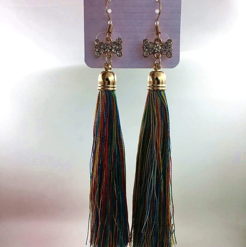 20 Paare/lose Gemischte Großhandel Lange Quaste Baumeln Ohrringe für Frauen Mode Boho Kristall Haken Ohrringe Schmuck Bulks