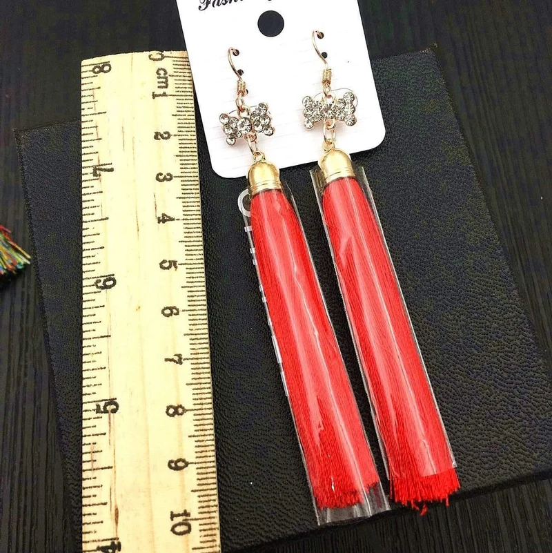 20 Paare/lose Gemischte Großhandel Lange Quaste Baumeln Ohrringe für Frauen Mode Boho Kristall Haken Ohrringe Schmuck Bulks