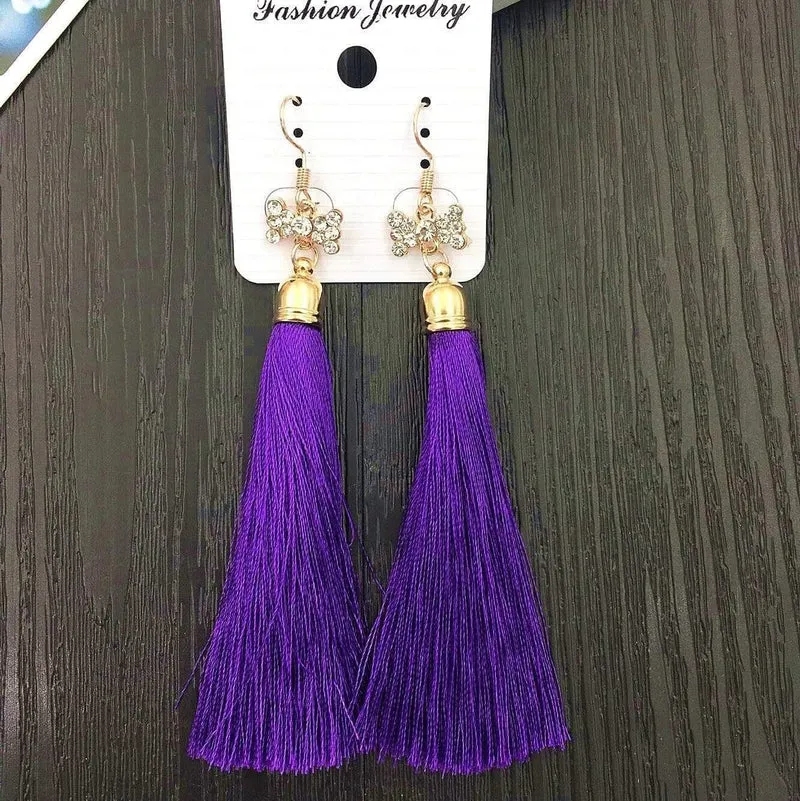 20 Paare/lose Gemischte Großhandel Lange Quaste Baumeln Ohrringe für Frauen Mode Boho Kristall Haken Ohrringe Schmuck Bulks