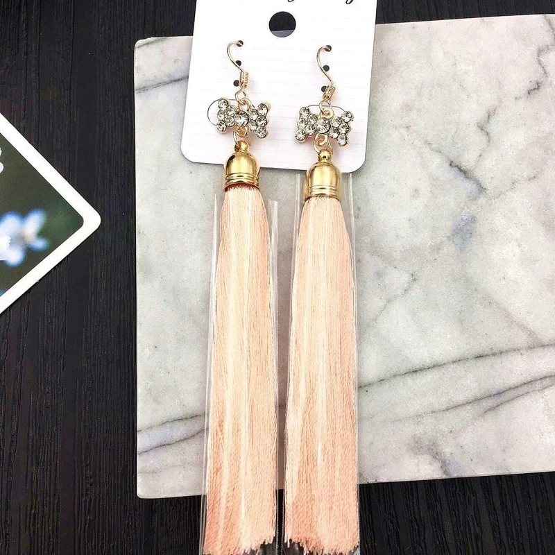 20 Paare/lose Gemischte Großhandel Lange Quaste Baumeln Ohrringe für Frauen Mode Boho Kristall Haken Ohrringe Schmuck Bulks