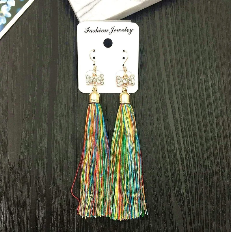 20 Paare/lose Gemischte Großhandel Lange Quaste Baumeln Ohrringe für Frauen Mode Boho Kristall Haken Ohrringe Schmuck Bulks