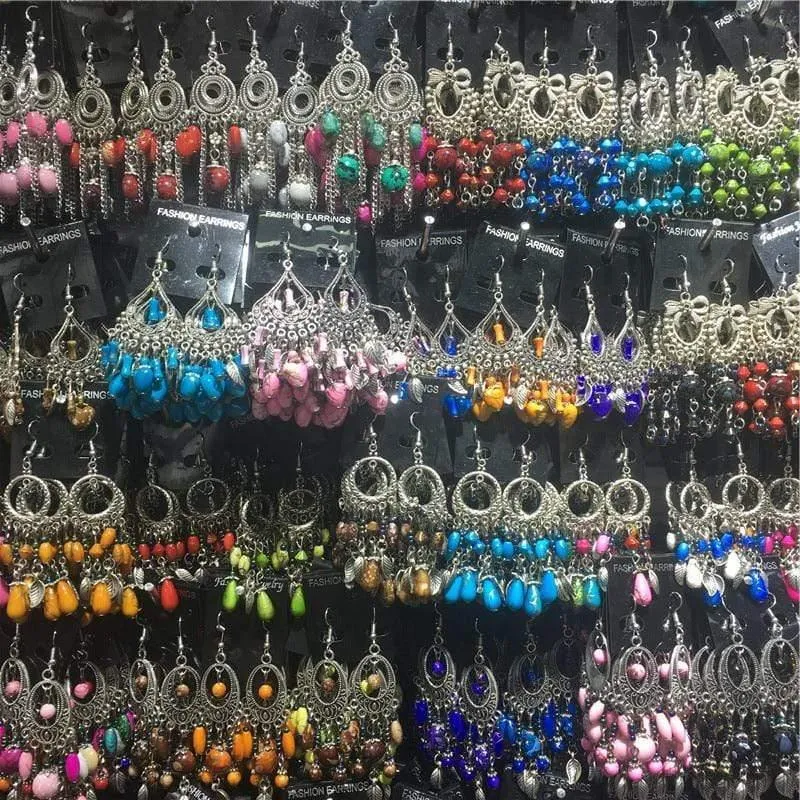 10 Pairs Mixed Style Böhmischen Acryl Perlen Quaste Ohrringe Anhänger Baumeln Ohrringe für Frauen Bulk Lots Schmuck