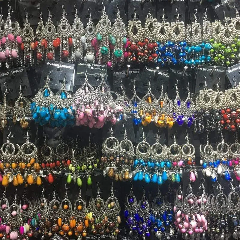 10 Pairs Mixed Style Böhmischen Acryl Perlen Quaste Ohrringe Anhänger Baumeln Ohrringe für Frauen Bulk Lots Schmuck