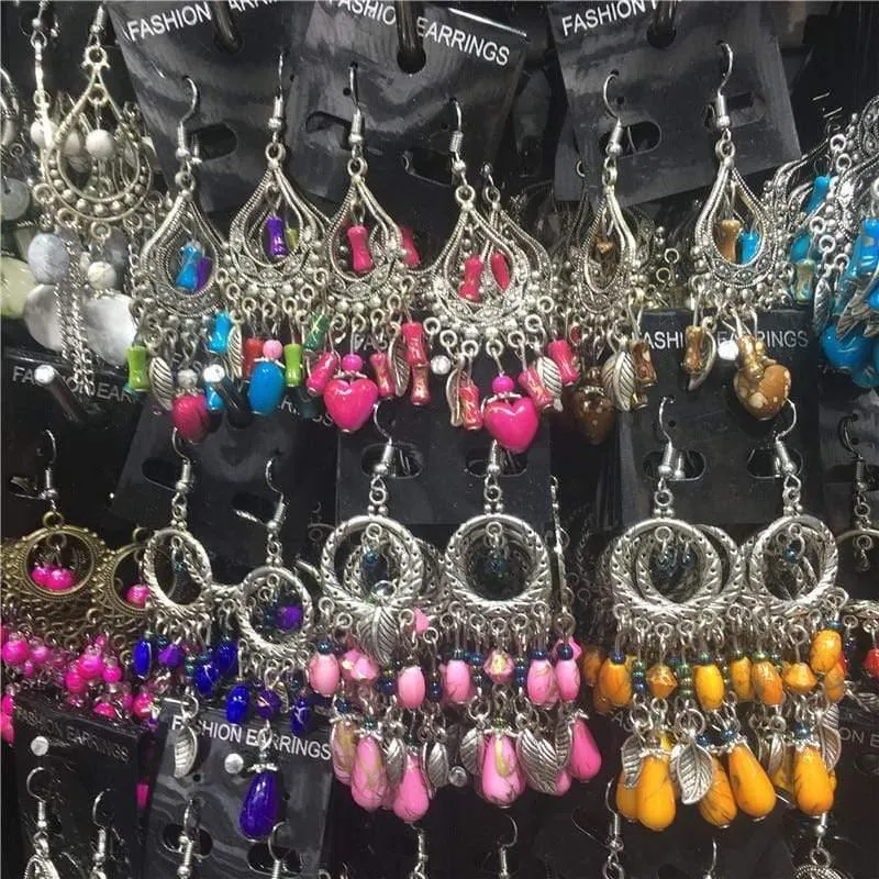 10 Pairs Mixed Style Böhmischen Acryl Perlen Quaste Ohrringe Anhänger Baumeln Ohrringe für Frauen Bulk Lots Schmuck