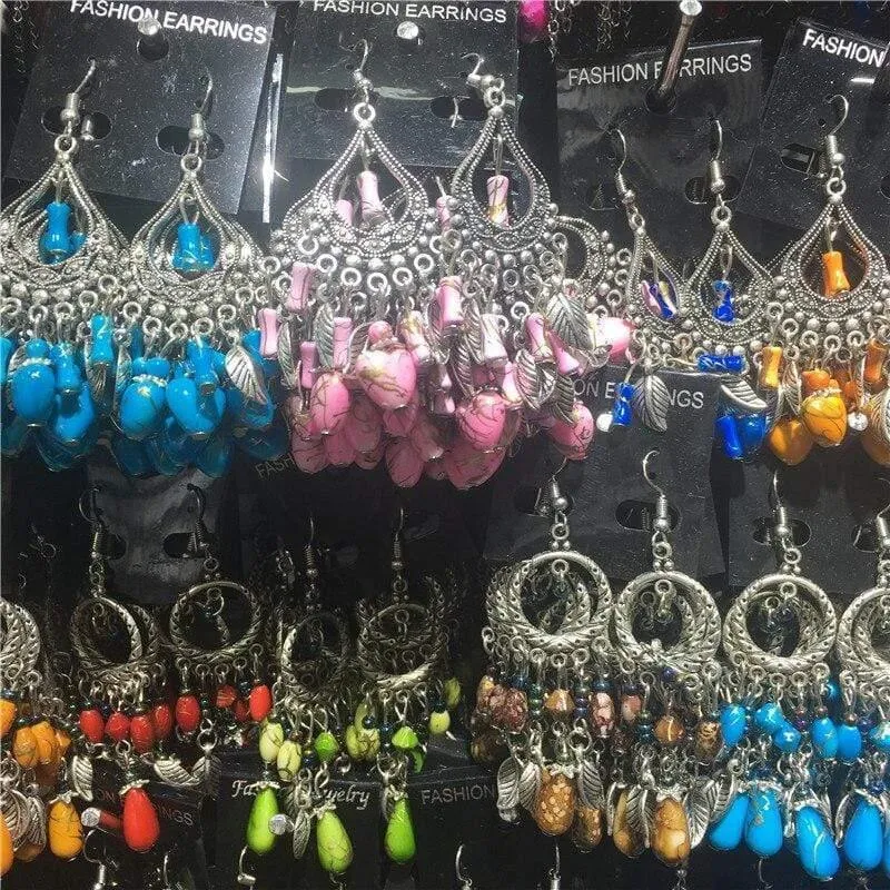 10 Pairs Mixed Style Böhmischen Acryl Perlen Quaste Ohrringe Anhänger Baumeln Ohrringe für Frauen Bulk Lots Schmuck