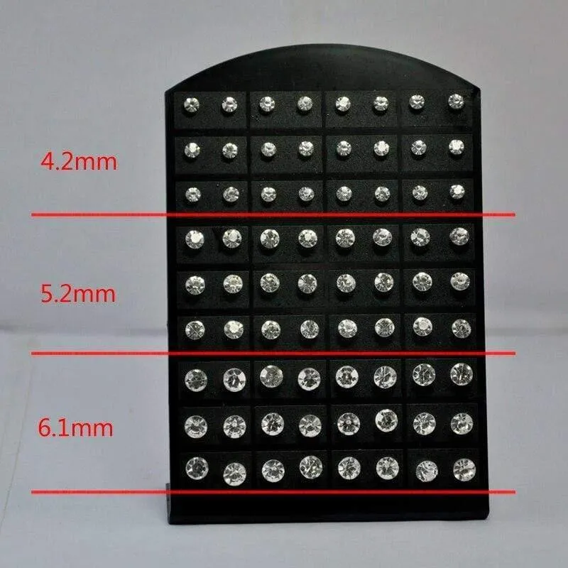 720 Stücke 10 Sätze Frauen Zirkon 316L Edelstahl Ohrstecker Für Frau Modeschmuck Großhandel Bulks Viele Heißer Verkauf BL285
