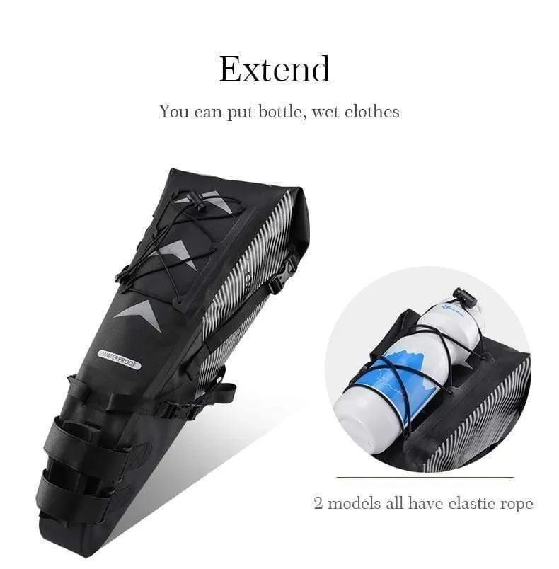 Wasserdichte Fahrradsatteltasche, reflektierend, große Kapazität, faltbare Hecktasche, Fahrrad-MTB-Kofferraumtasche, Rucksack