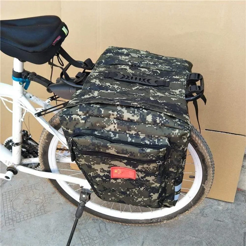Mountain Road Fahrrad Fahrrad 2 in 1 Camo Kofferraumtaschen Radfahren Doppelseitige Gepäckträger Hecksitz Pannier Pack Gepäckträger