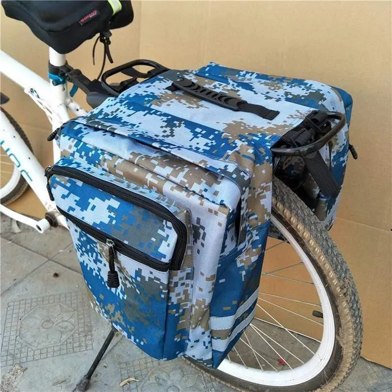 Mountain Road Fahrrad Fahrrad 2 in 1 Camo Kofferraumtaschen Radfahren Doppelseitige Gepäckträger Hecksitz Pannier Pack Gepäckträger