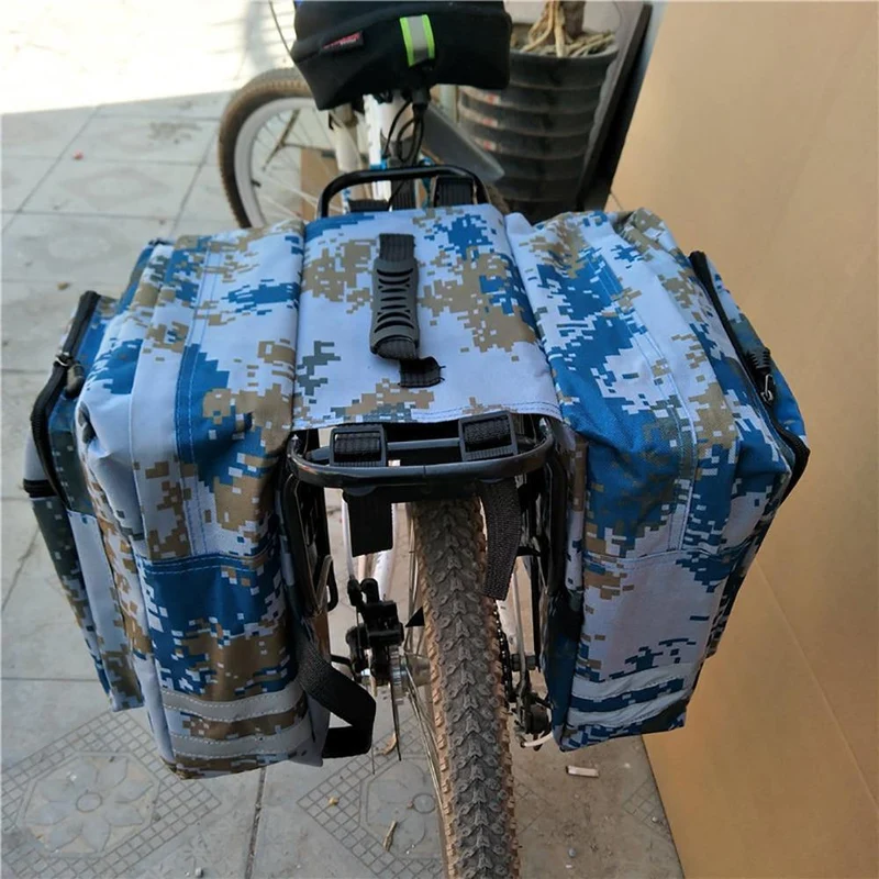 Mountain Road Fahrrad Fahrrad 2 in 1 Camo Kofferraumtaschen Radfahren Doppelseitige Gepäckträger Hecksitz Pannier Pack Gepäckträger