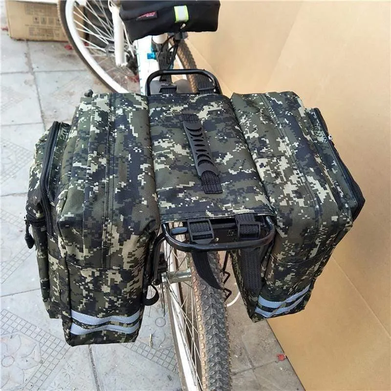 Mountain Road Fahrrad Fahrrad 2 in 1 Camo Kofferraumtaschen Radfahren Doppelseitige Gepäckträger Hecksitz Pannier Pack Gepäckträger