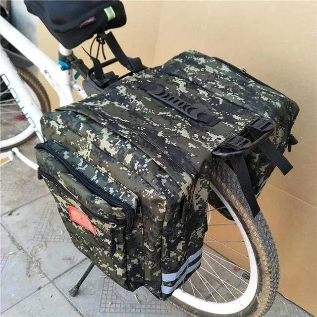 Mountain Road Fahrrad Fahrrad 2 in 1 Camo Kofferraumtaschen Radfahren Doppelseitige Gepäckträger Hecksitz Pannier Pack Gepäckträger