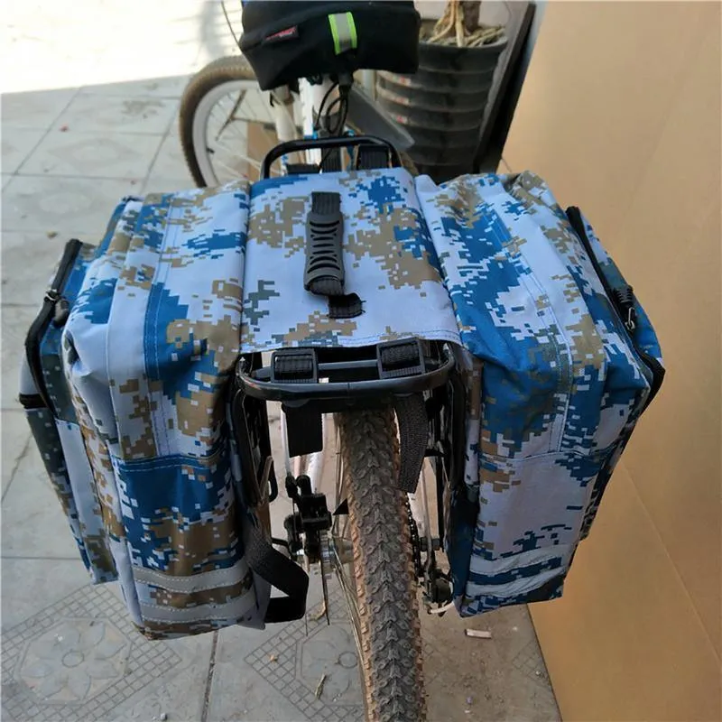 Mountain Road Fahrrad Fahrrad 2 in 1 Camo Kofferraumtaschen Radfahren Doppelseitige Gepäckträger Hecksitz Pannier Pack Gepäckträger