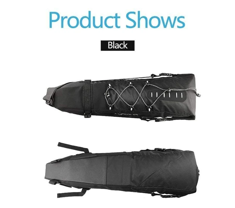 Wasserdichte Fahrradsatteltasche, große Fahrrad-Hecksitztaschen, TPU + Polyester, Fahrrad-Hinterradtaschen, Fahrradzubehör, 12 l