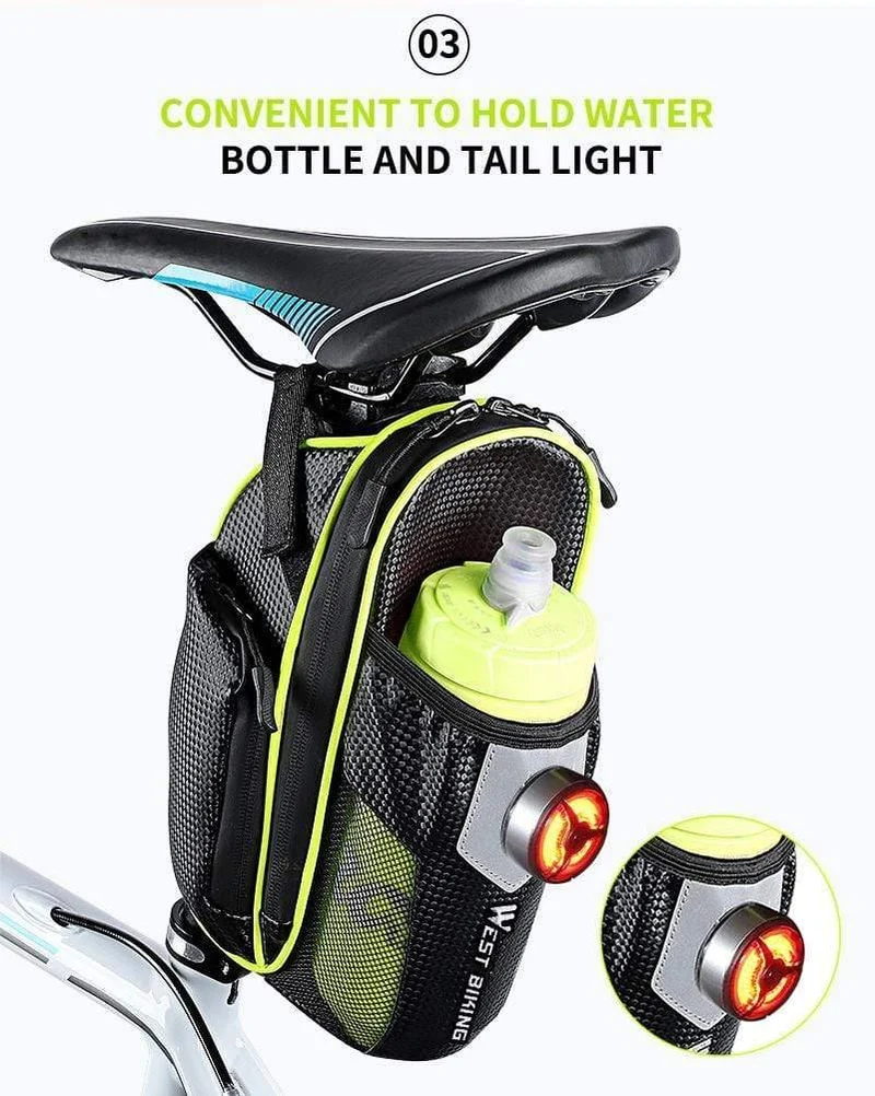 MTB Fahrrad Wasserdichte Hinten Tasche Fahrrad Zubehör Fahrrad Sattel Tasche mit Wasser Flasche Tasche Radfahren Hinten Sitz Schwanz Tasche