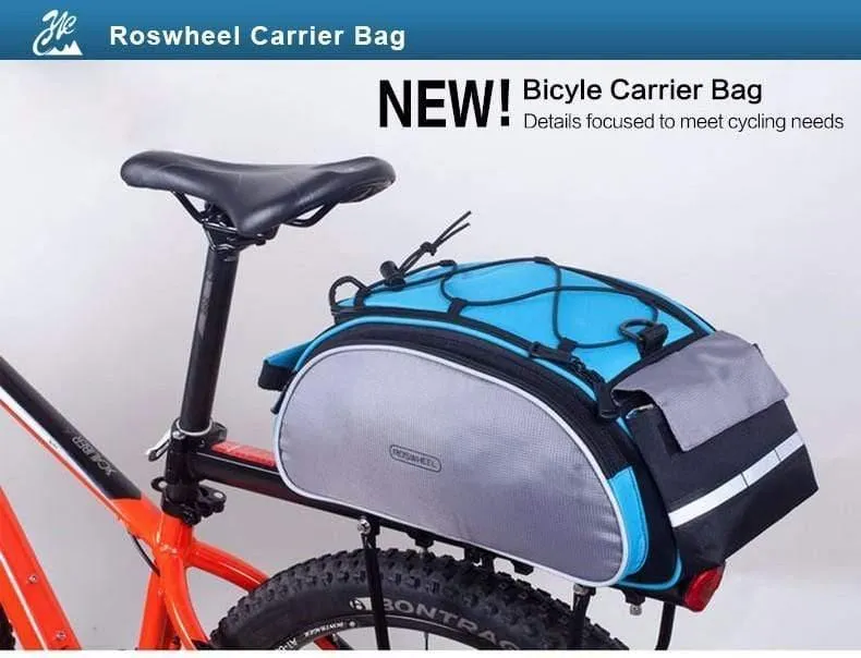 Fahrrad 13L Tragetasche Fahrradträger Gepäckträgerkorb Rücksitz Ablagetasche Radfahren Gepäck Schulter Handtasche 14541