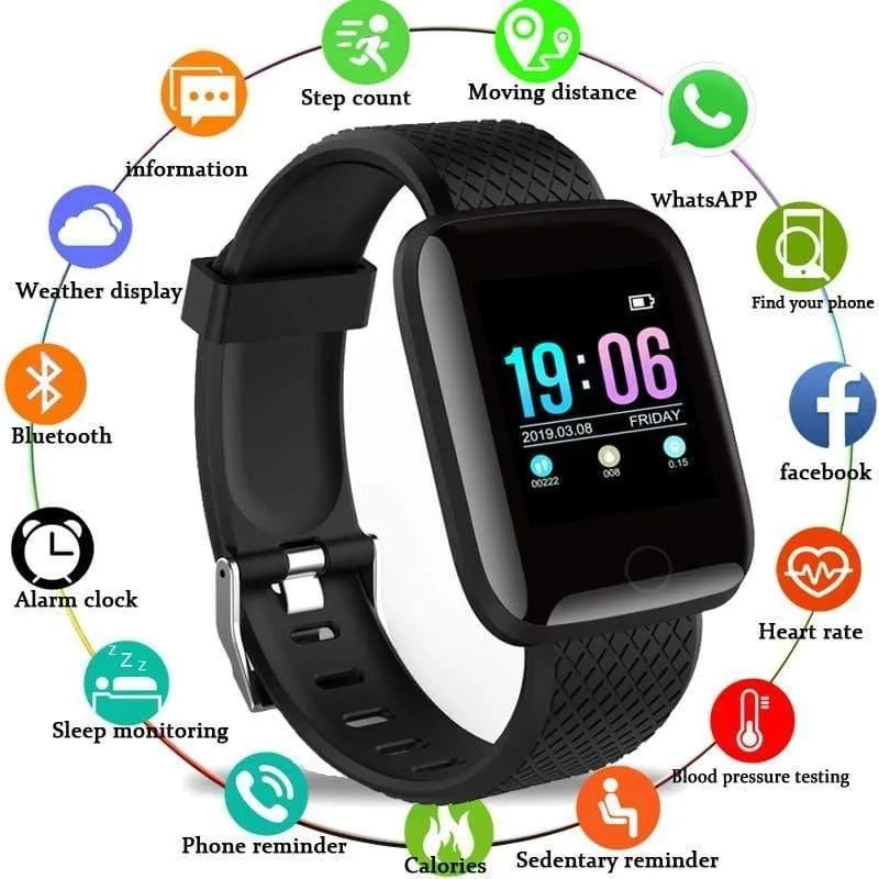 Smart Watch Männer Blutdruck Wasserdicht Smartwatch Frauen Pulsmesser Fitness Tracker Uhr Sport Für Android IOS