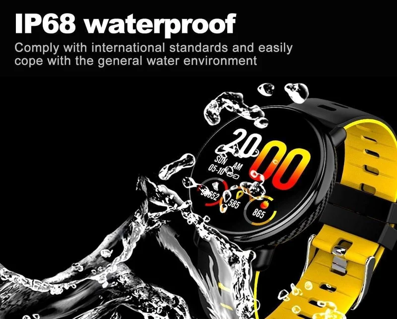 Smart Watch IP68 Wasserdichte Uhr Fitness Tracker Herzfrequenzmesser Männer Frauen Smartwatch für IOS Android