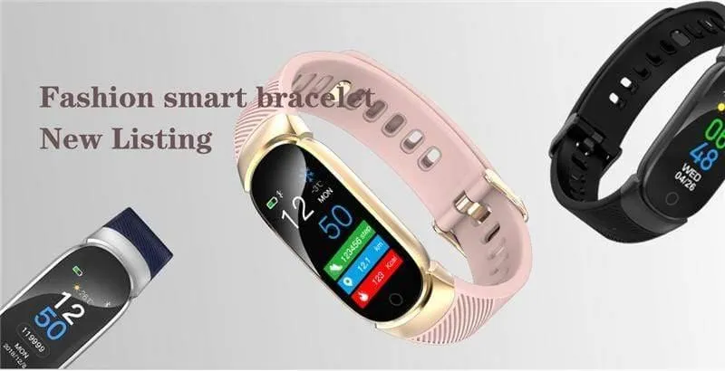 Frauen Smart Watch Sport Schrittzähler Smartwatch Blutdruck Sauerstoff Pulsmesser Fitness Tracker Anruf Alarm Erinnerung