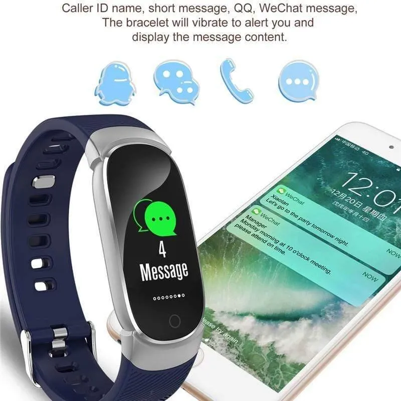 Frauen Smart Watch Sport Schrittzähler Smartwatch Blutdruck Sauerstoff Pulsmesser Fitness Tracker Anruf Alarm Erinnerung