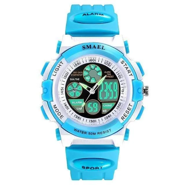 LCD Digitaluhren Kinder 50M Wasserdichte Armbanduhren Stoßfest Gratis Geschenkbox für Uhren Girls0704