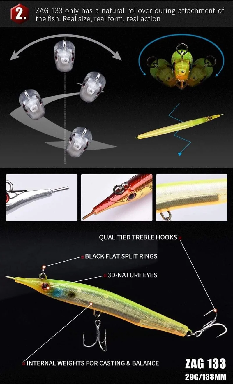 Needlefish Stick Needle Fishing Köder 133mm / 30g Sinking Pencil 3D Eyes Künstlicher Köder Sea Bass Salzwasser Köder