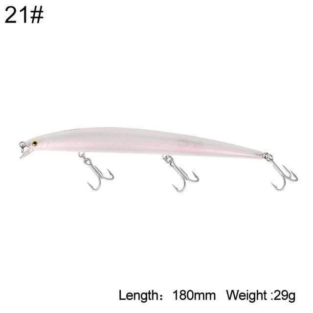 Fischköder Seefischerei Jerkbait Köder 180mm 29g / 33g Schwimmende langsam sinkende Wobbler Minnow Six Color Modell 5333-S