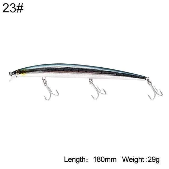Fischköder Seefischerei Jerkbait Köder 180mm 29g / 33g Schwimmende langsam sinkende Wobbler Minnow Six Color Modell 5333-S