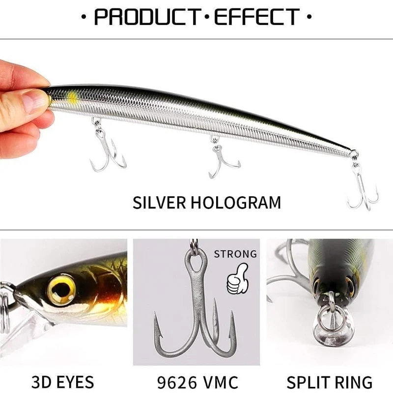 Fischköder Seefischerei Jerkbait Köder 180mm 29g / 33g Schwimmende langsam sinkende Wobbler Minnow Six Color Modell 5333-S