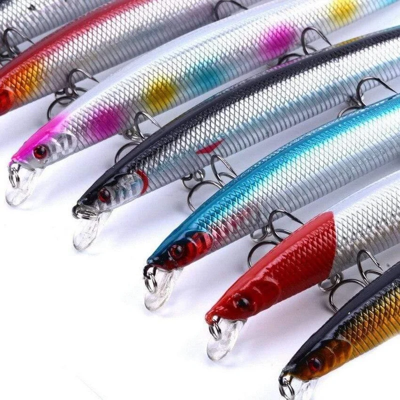 10 teile/satz Minnow Angeln Köder 18cm 26g Kunststoff Tiefe Meer Angeln Köder Schwimmende Köder Tackle Haken isca künstliche köder