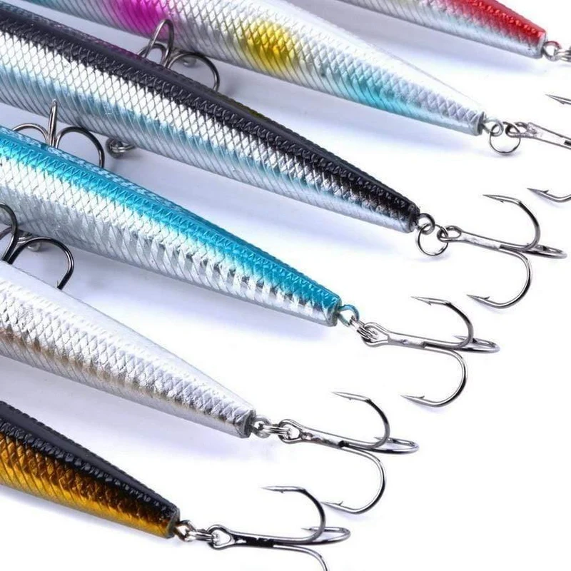 10 teile/satz Minnow Angeln Köder 18cm 26g Kunststoff Tiefe Meer Angeln Köder Schwimmende Köder Tackle Haken isca künstliche köder