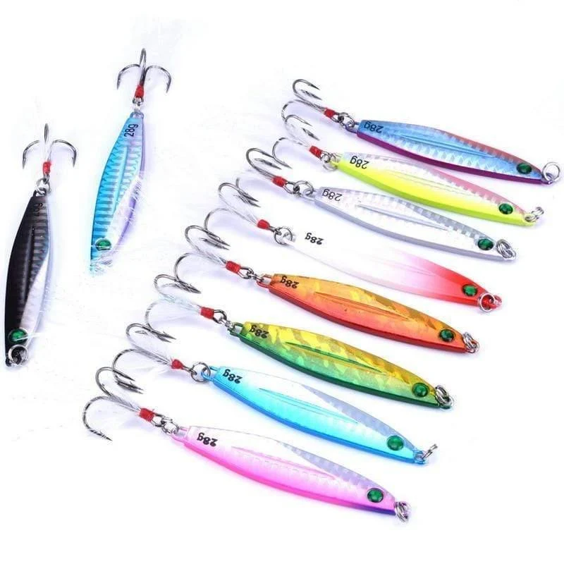 Angellöffel, Meer, Pesca, harter Köder, Angelgerät, AOrace, Metall, Jigging-Köder, 7 g, 10 g, 14 g, 17 g, 21 g, 28 g, 40 g, 10 Stück